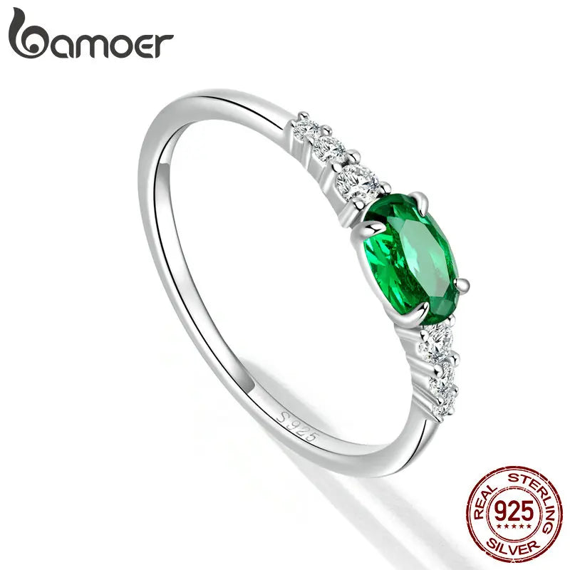 925 Sterling Silver Oval Gemstone Ring