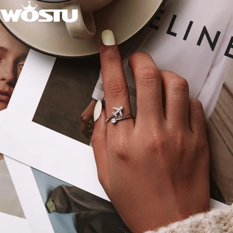 925 Sterling Silver Adjustable Open Ring