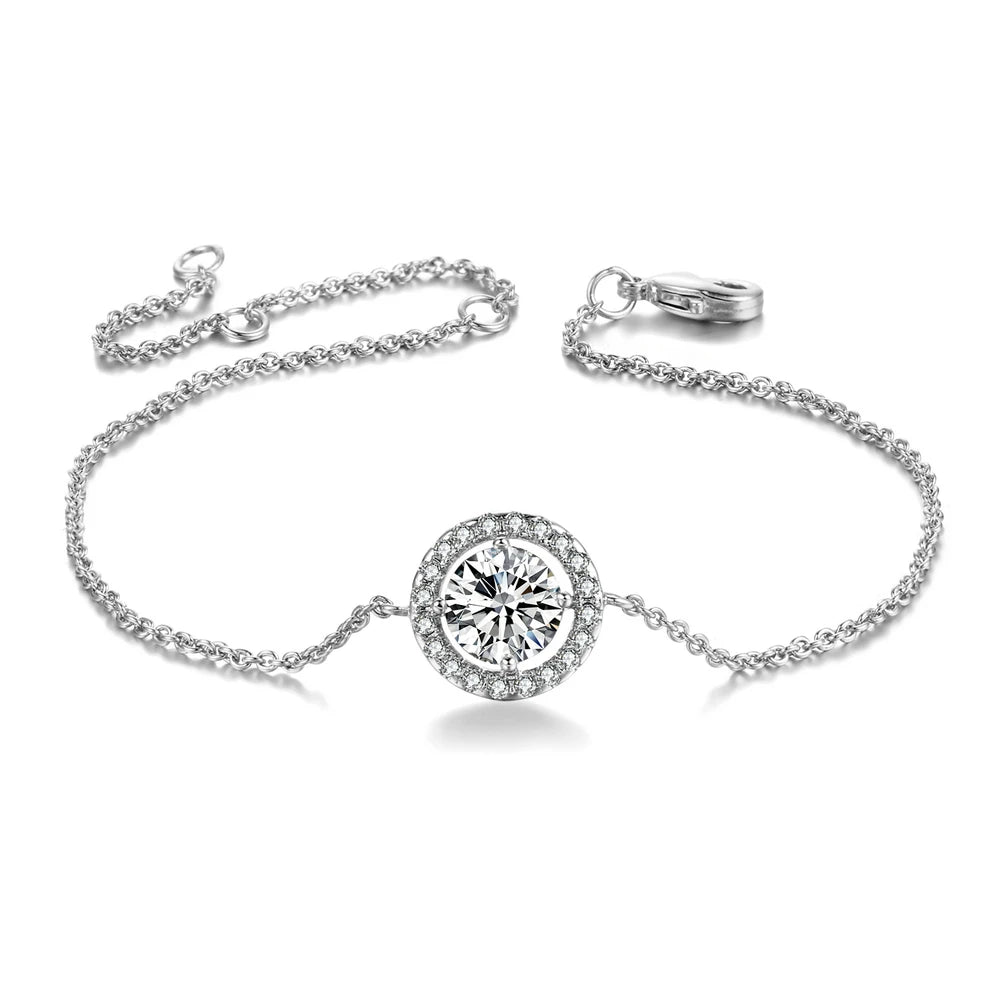 Rose Gold Cubic Zirconia Charm Bracelet