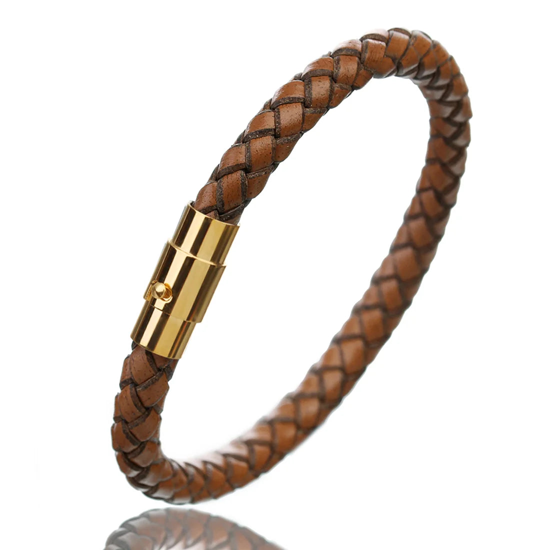 Stainless Steel Genuine Leather Bracelet