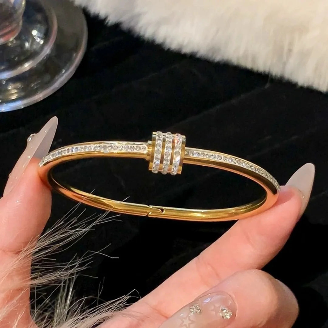 Stainless Steel Titanium Steel Star Bangle Bracelet
