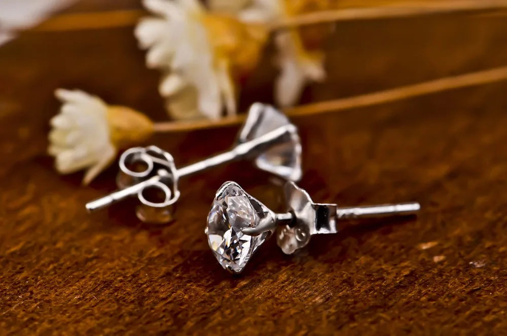 925 Sterling Silver Cubic Zirconia Stud Earrings