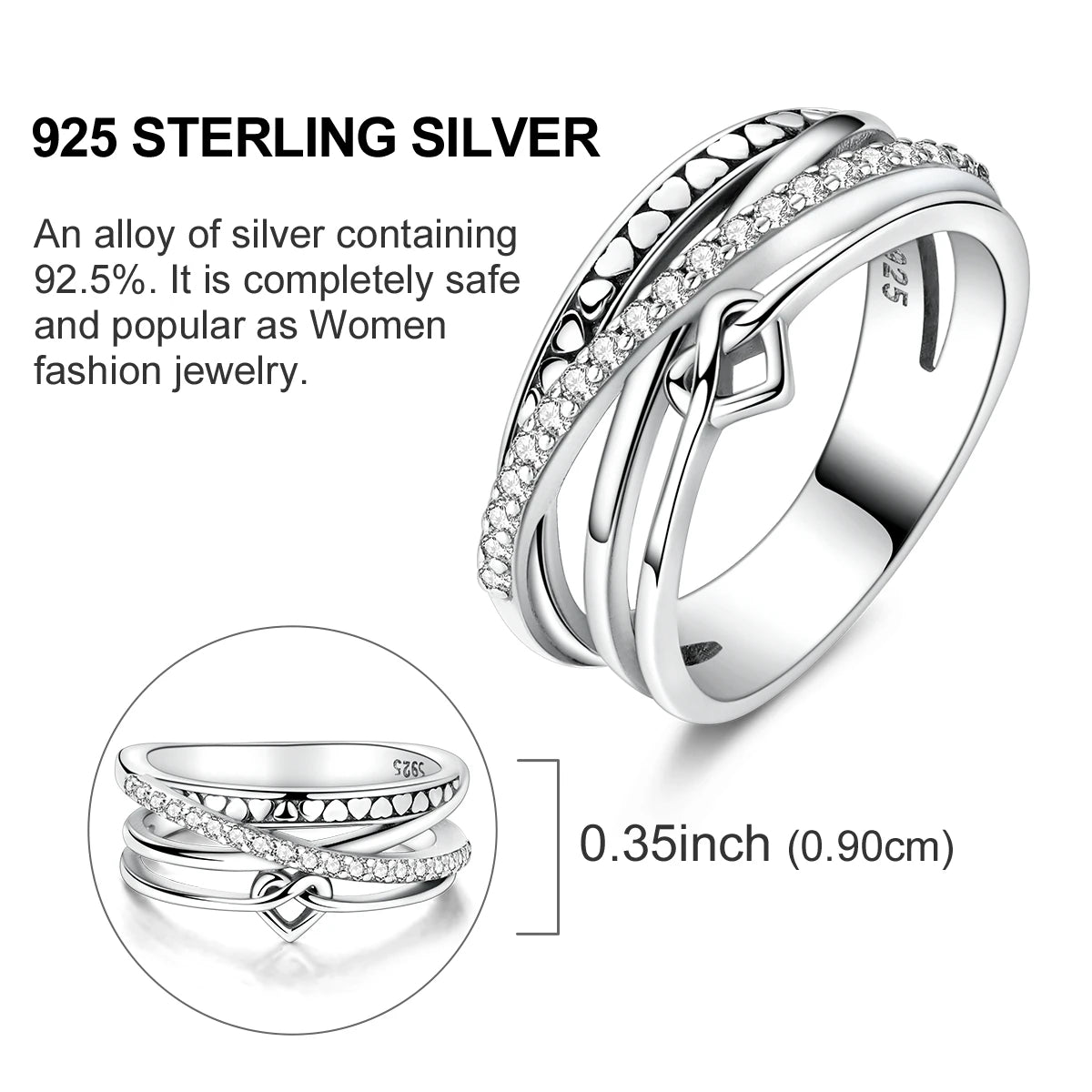 Blue Zircon Star & Moon Ring - 925 Sterling Silver Design