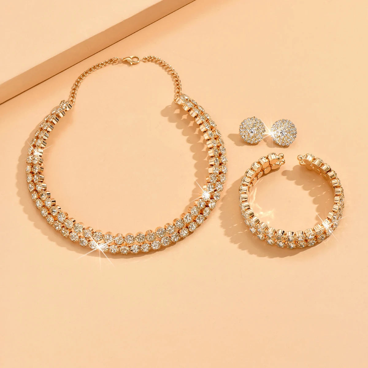 4-Piece Minimalist Jewelry Set - Necklace, Earrings & Bracelet Collection