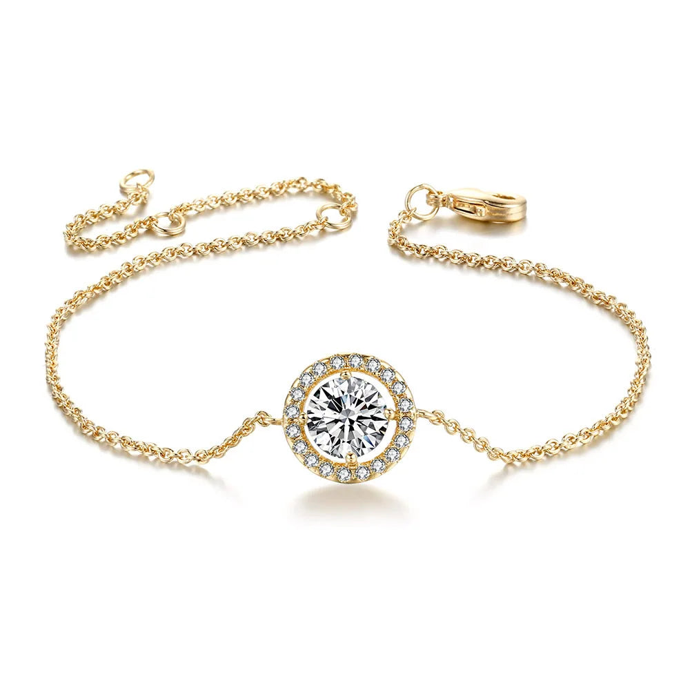 Rose Gold Cubic Zirconia Charm Bracelet