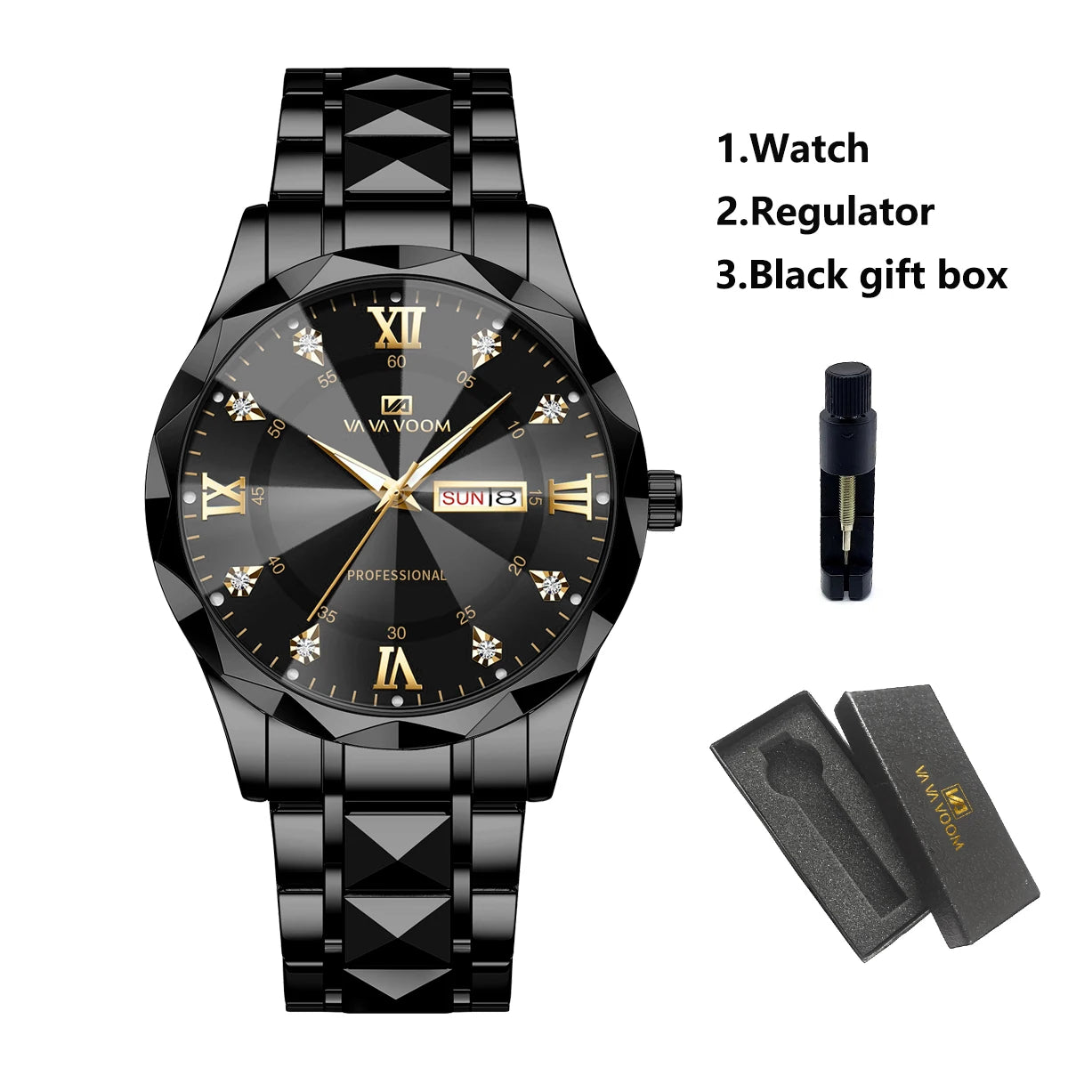 VA VA VOOM 41mm Business Watch - Quartz Week Display