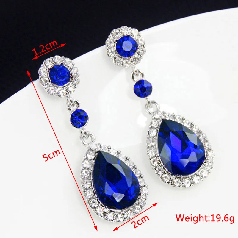 Blue Geometric Butterfly Dangle Earrings