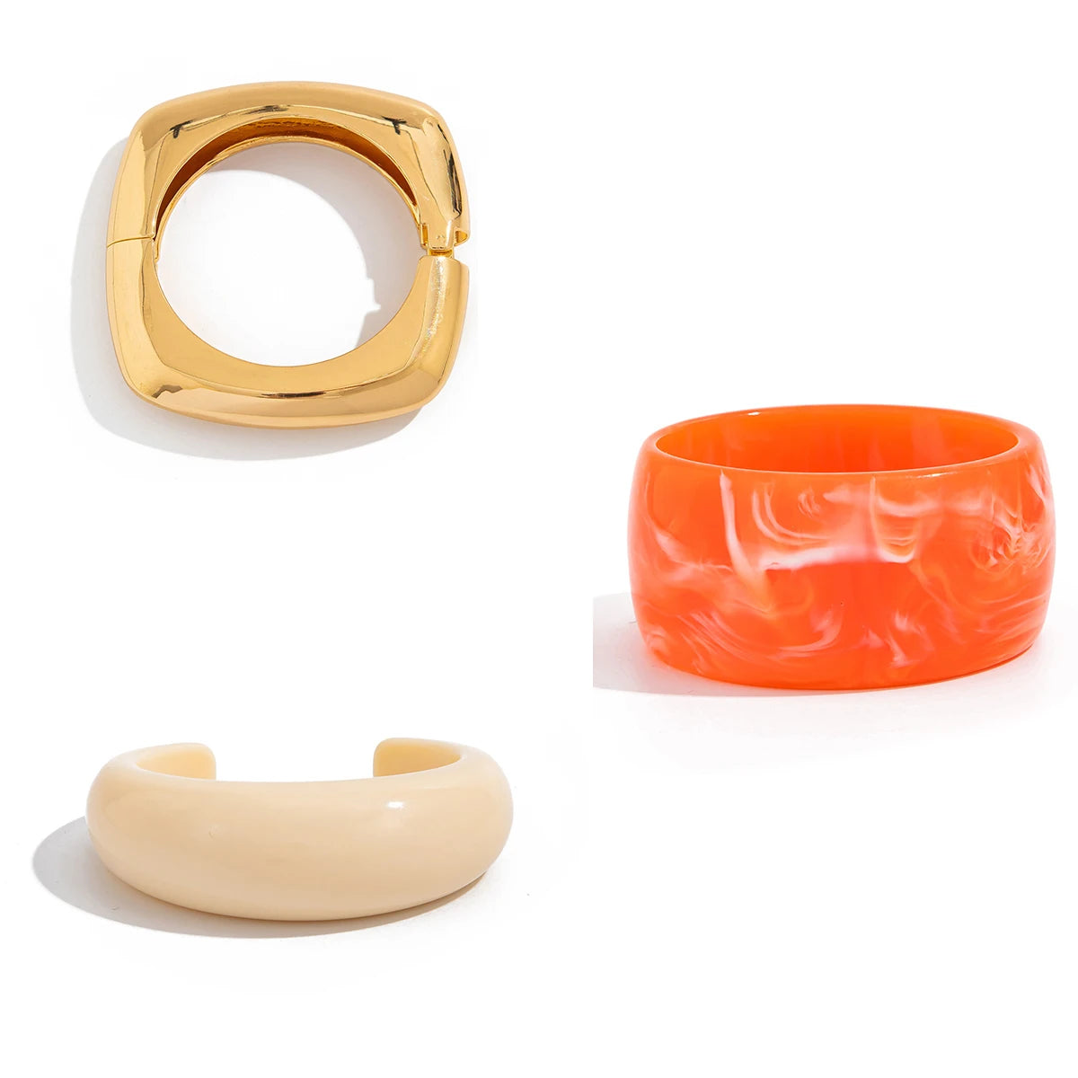 Acrylic Resin Boho Bangle Bracelet