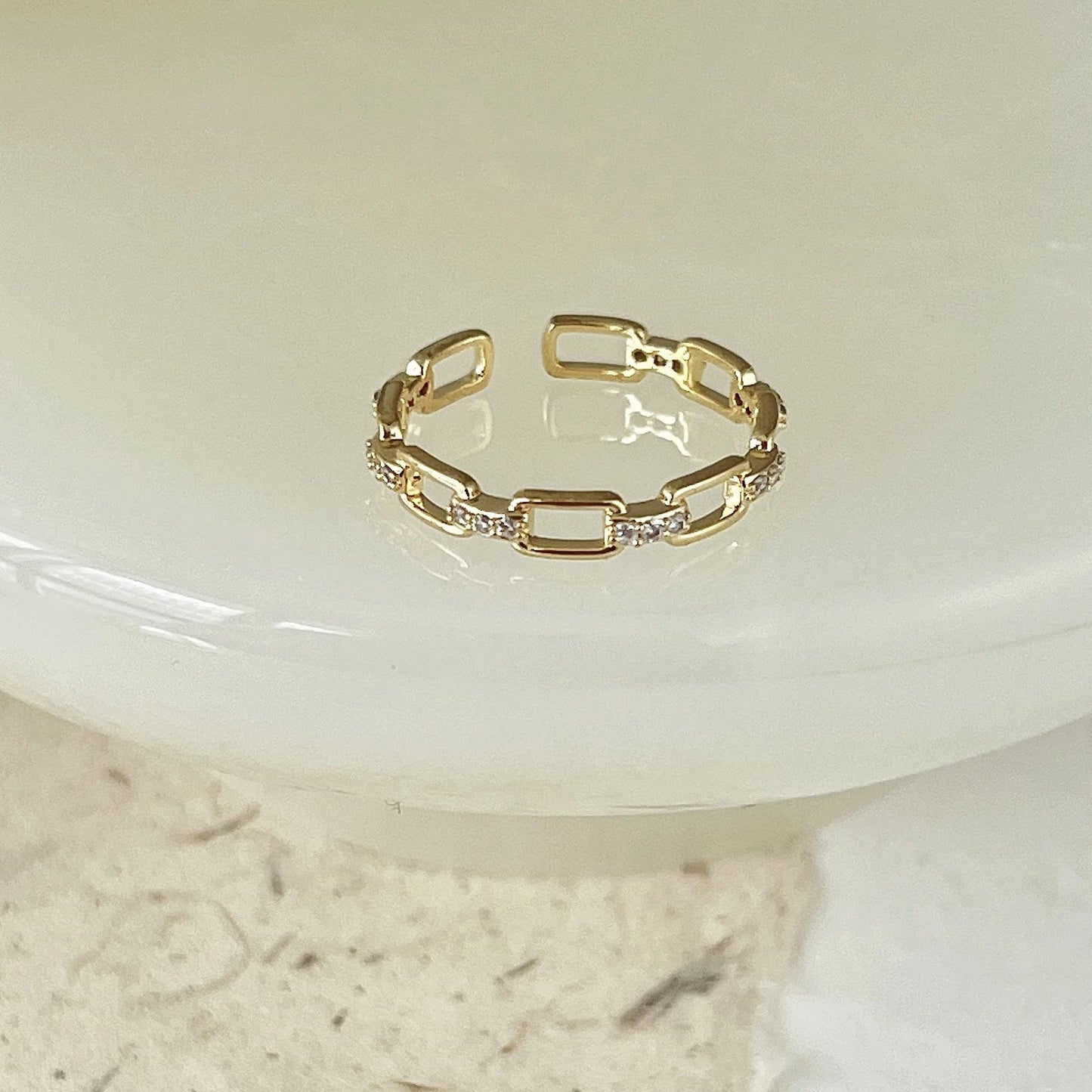 Colorful Drip Glaze Geometric Open Ring