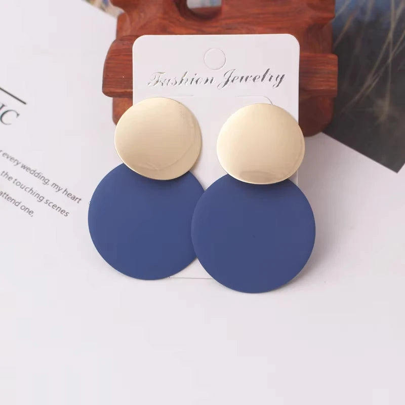 Blue Geometric Butterfly Dangle Earrings