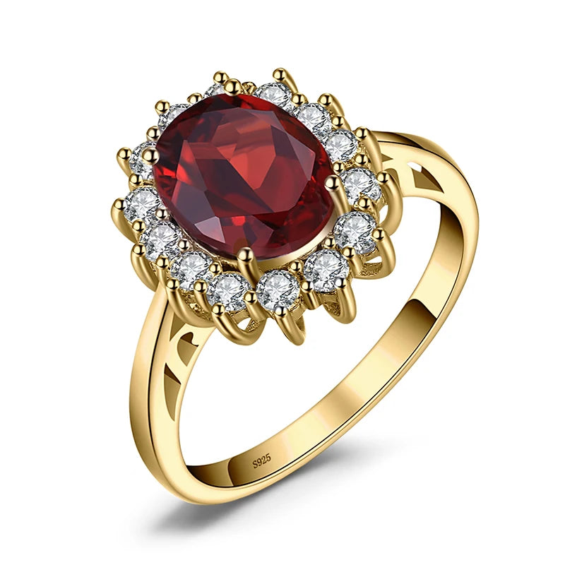925 Sterling Silver Princess Diana Sapphire Ring