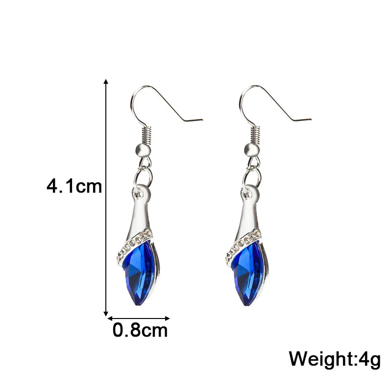 Blue Geometric Butterfly Dangle Earrings