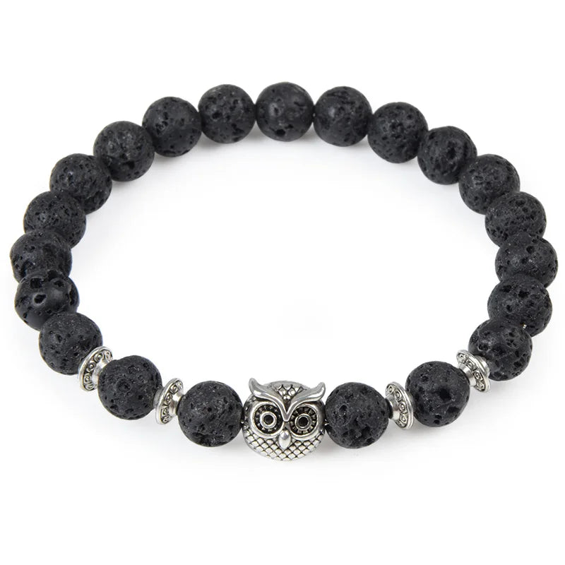 Tiger Eye Natural Stone Leopard Charm Bracelet
