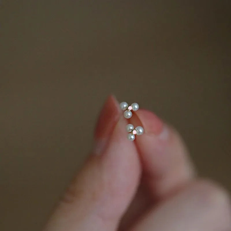 Silver Needle Cubic Zirconia Stud Earrings