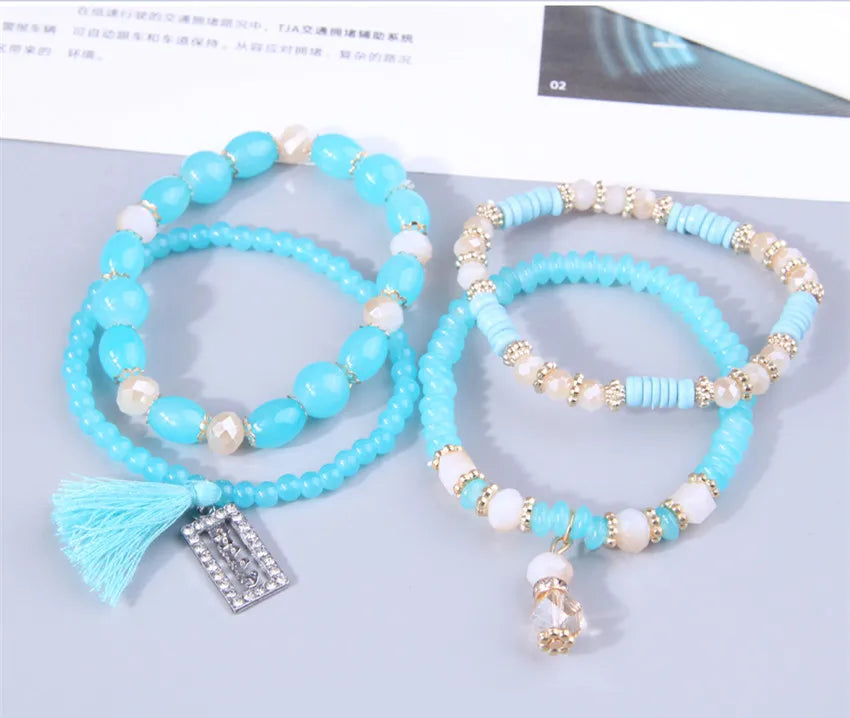 Resin Boho Charm Bracelet