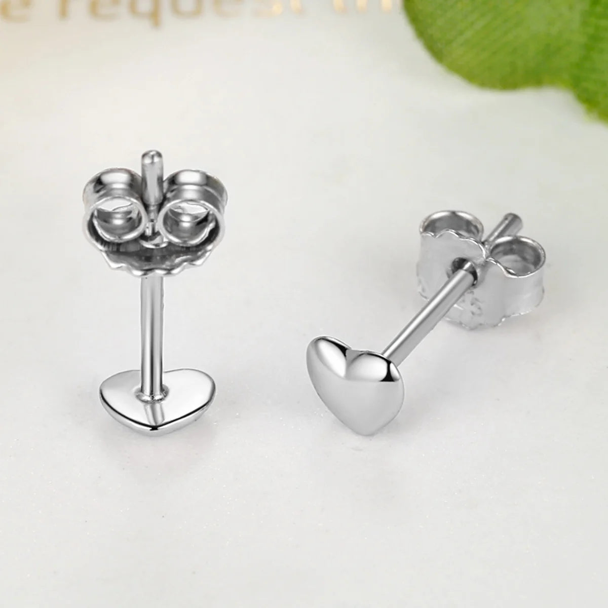 925 Sterling Silver Petite Heart Stud Earrings