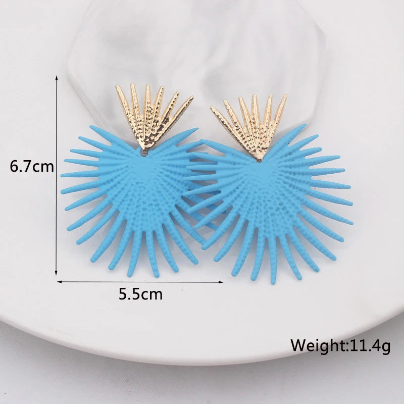 Blue Geometric Butterfly Dangle Earrings