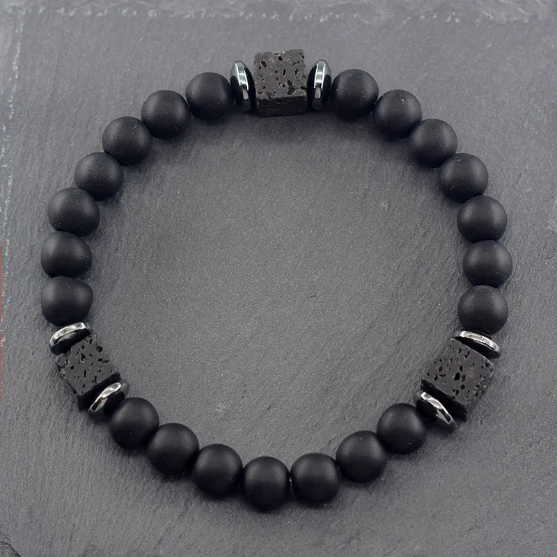 Volcanic Lava Stone Chain Bracelet