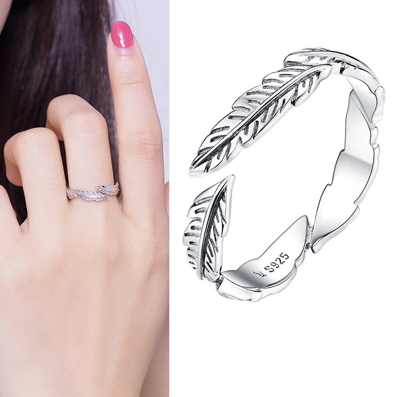 925 Sterling Silver Adjustable Open Ring