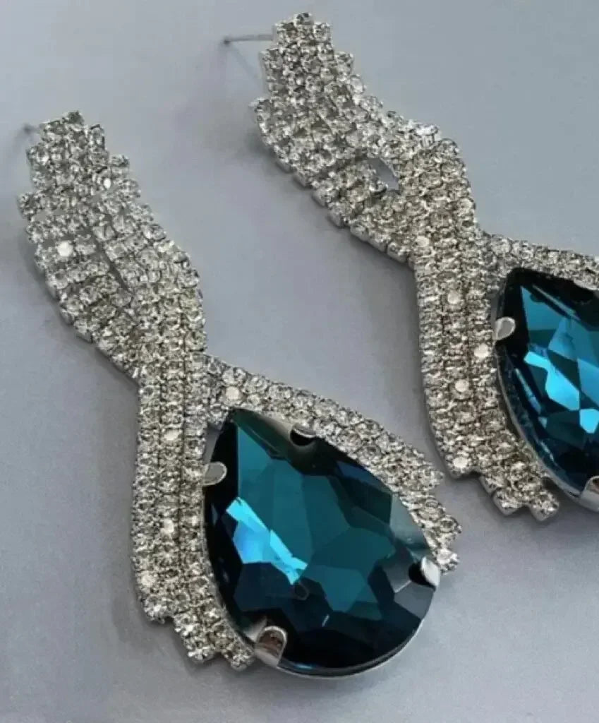 Luxury Custom Color Rhinestone Crystal Long Tassel Earrings for Women Bridal Drop Dangling Earrings Party Wedding Jewelry Gifts