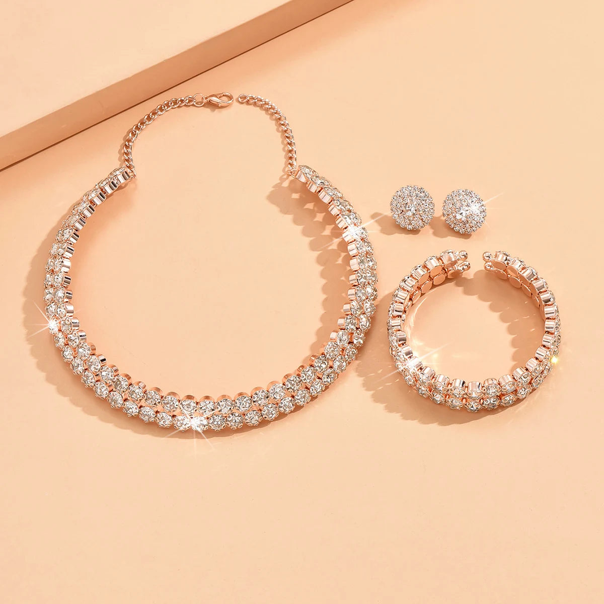 4-Piece Minimalist Jewelry Set - Necklace, Earrings & Bracelet Collection