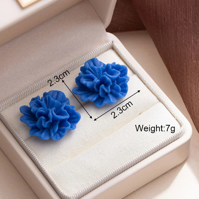 Blue Geometric Butterfly Dangle Earrings