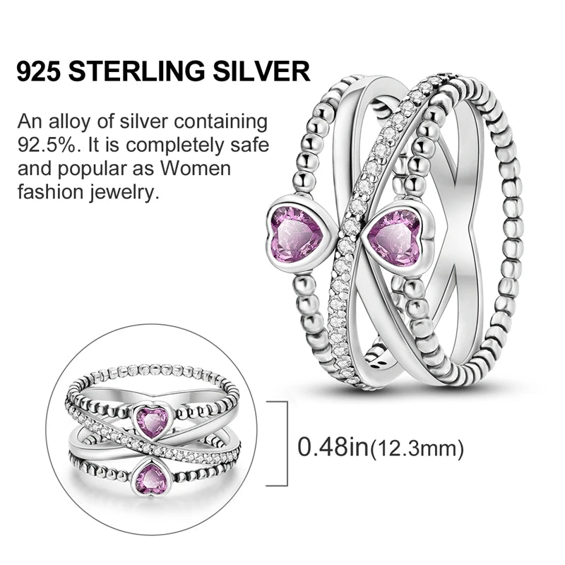 Blue Zircon Star & Moon Ring - 925 Sterling Silver Design