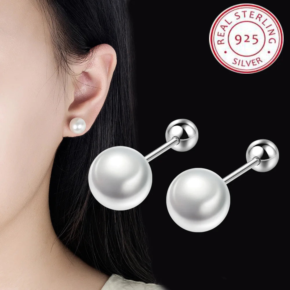 925 Sterling Silver Freshwater Pearl Stud Earrings