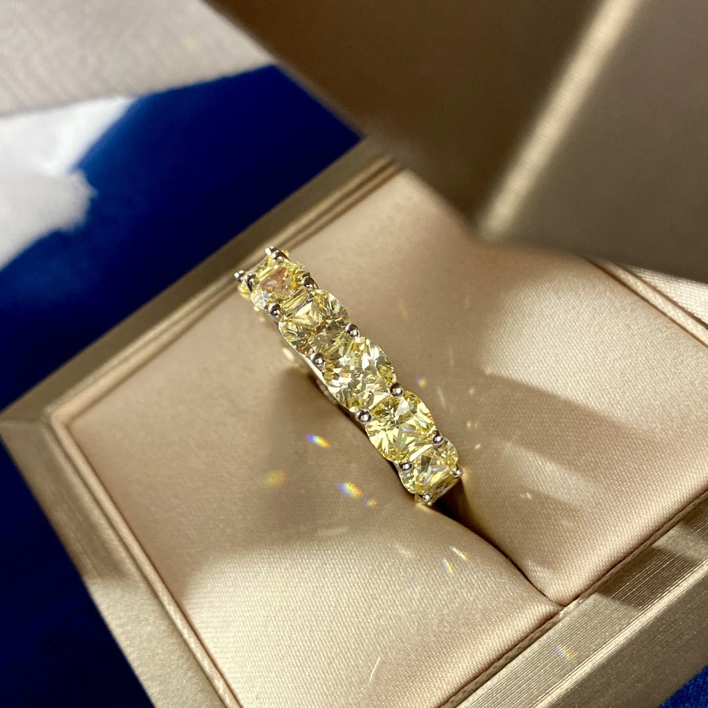 925 Sterling Silver Emerald Cut Eternity Ring