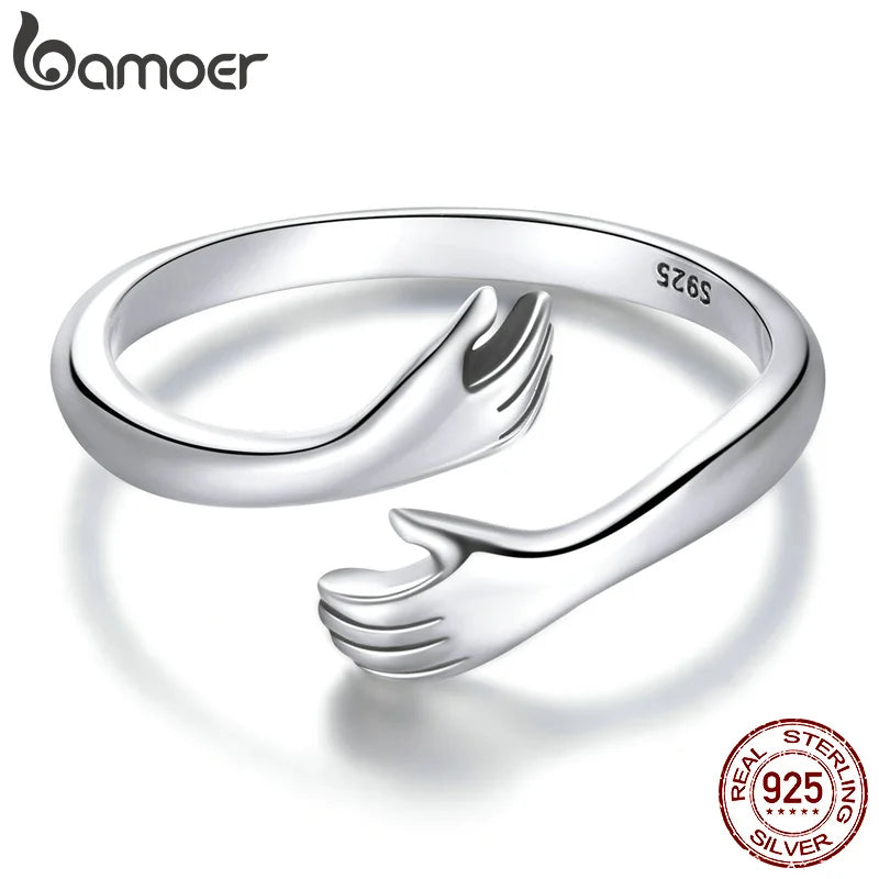 925 Sterling Silver Hug Open Ring