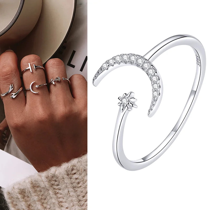 925 Sterling Silver Adjustable Open Ring