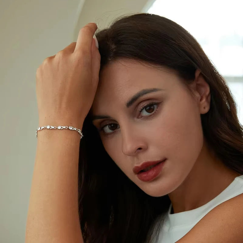 Rose Gold Crystal Chain Link Chain Bracelet