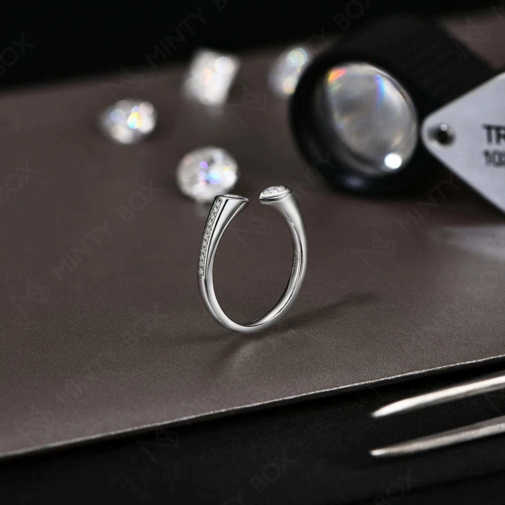 0.5CT Pear Shape Moissanite Ring in S925 Silver