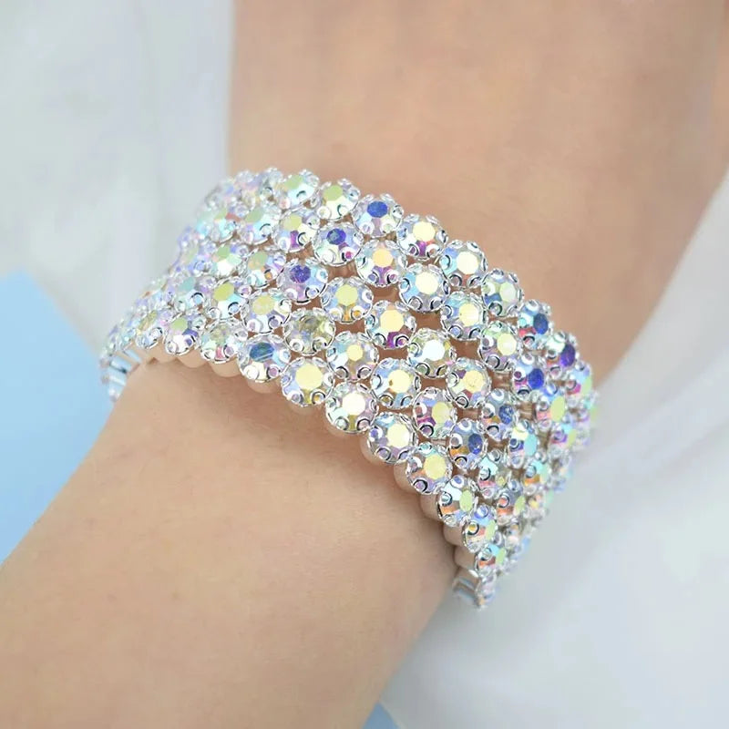 Crystal Multi Layer Bangle Bracelet
