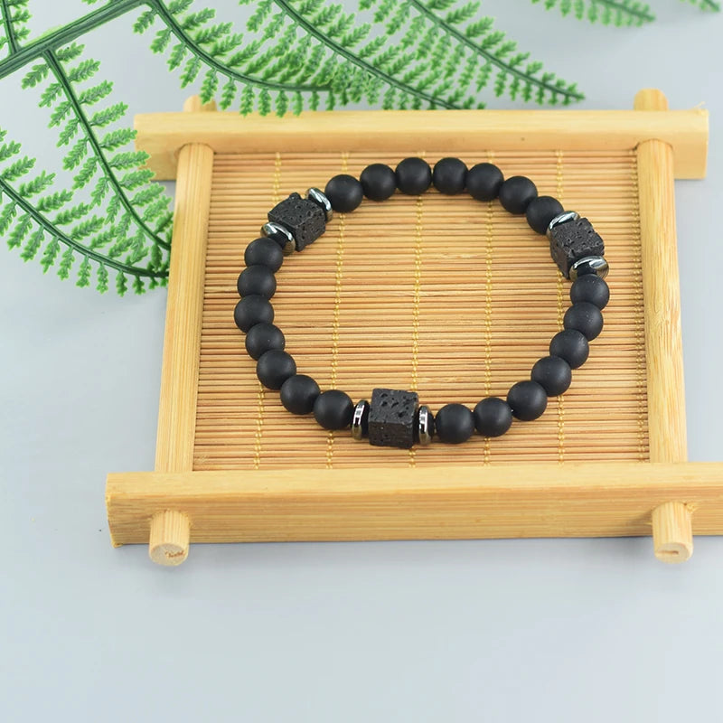 Volcanic Lava Stone Chain Bracelet