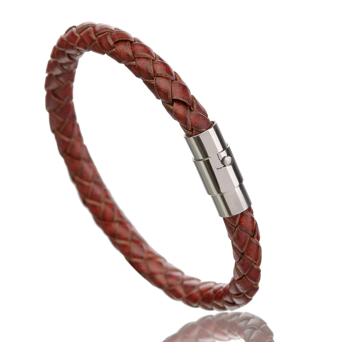 Stainless Steel Genuine Leather Bracelet