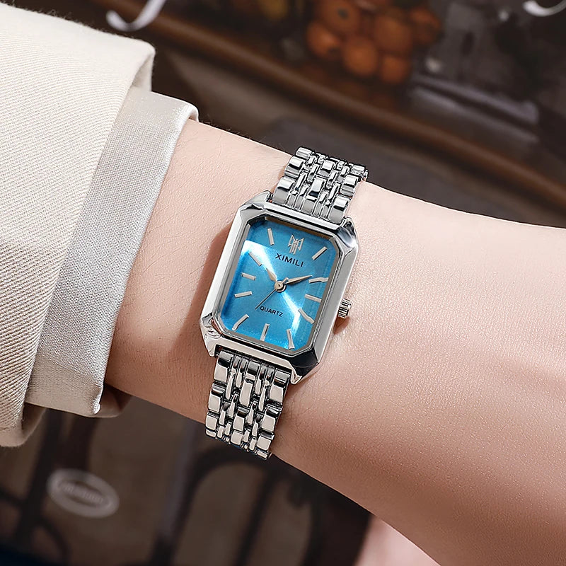 Square Quartz Women's Watch - Stainless Steel Fashion Wristwatch