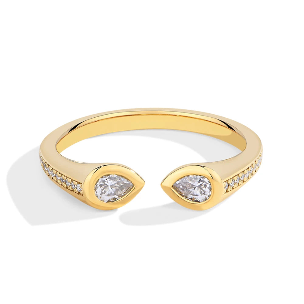 0.5CT Pear Shape Moissanite Ring in S925 Silver