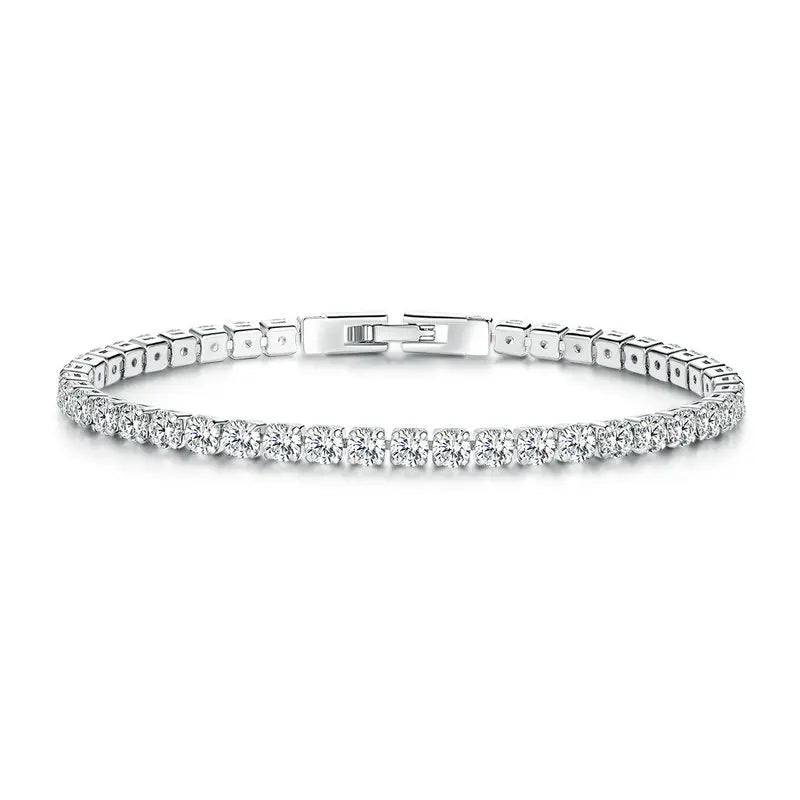Rose Gold Crystal Chain Link Chain Bracelet