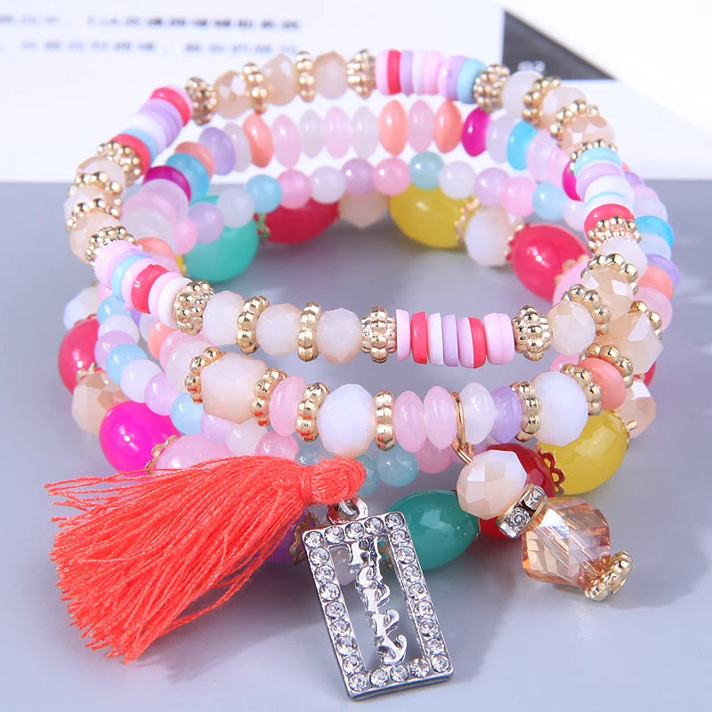 Resin Boho Charm Bracelet