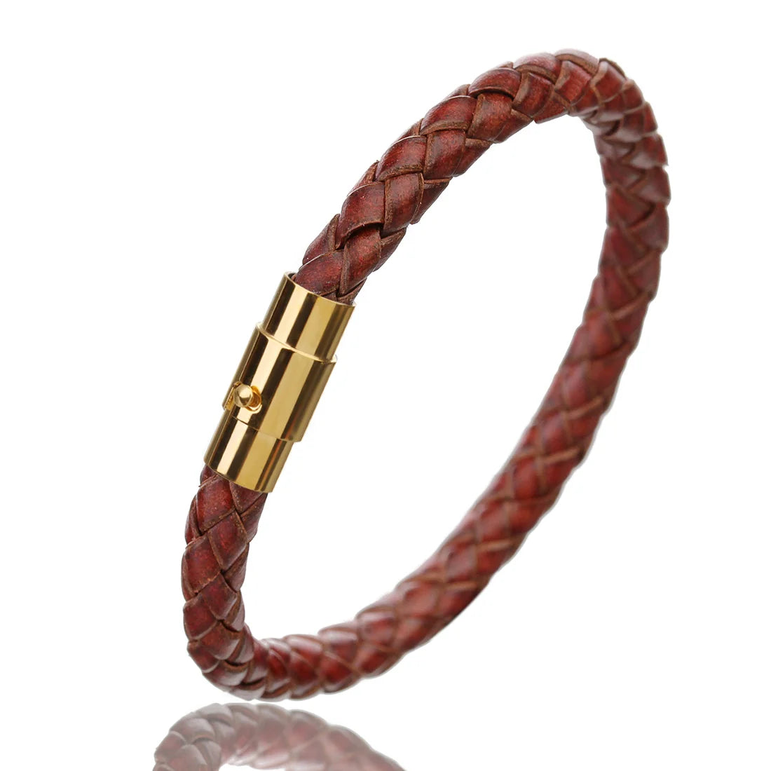Stainless Steel Genuine Leather Bracelet