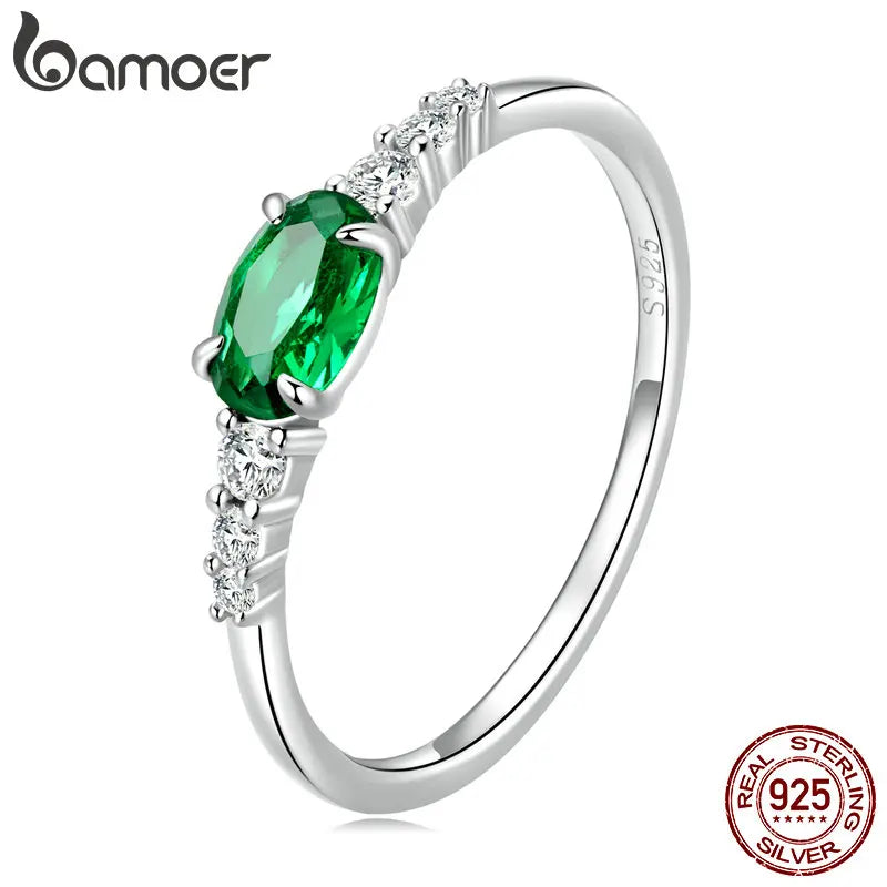 925 Sterling Silver Oval Gemstone Ring