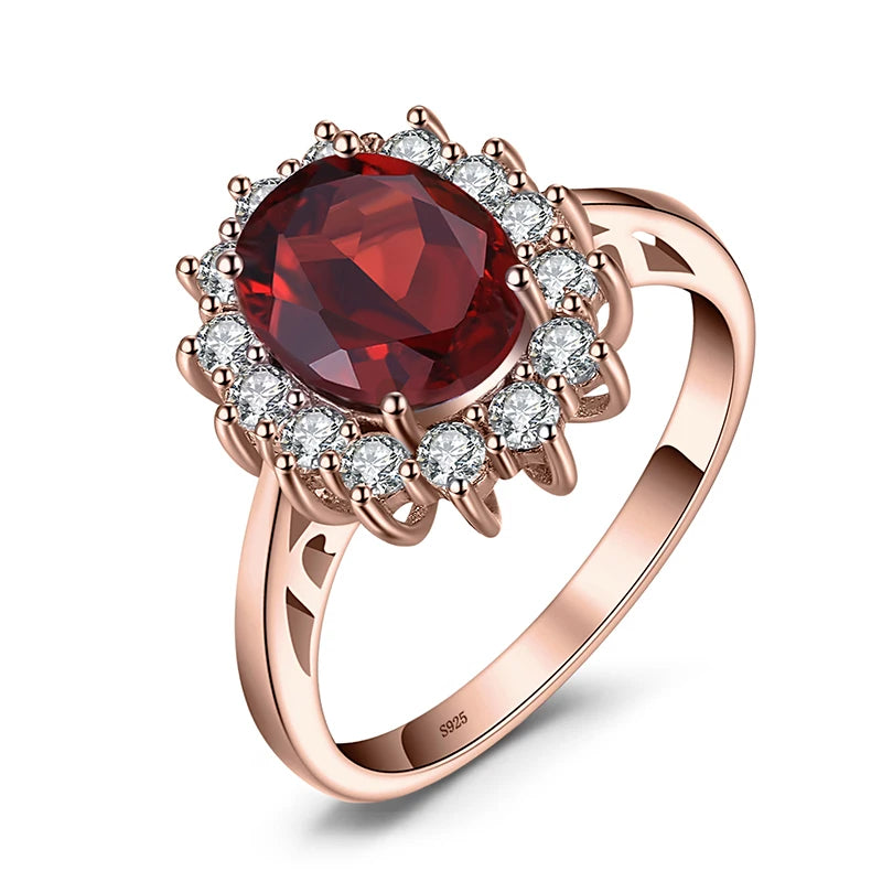 925 Sterling Silver Princess Diana Sapphire Ring