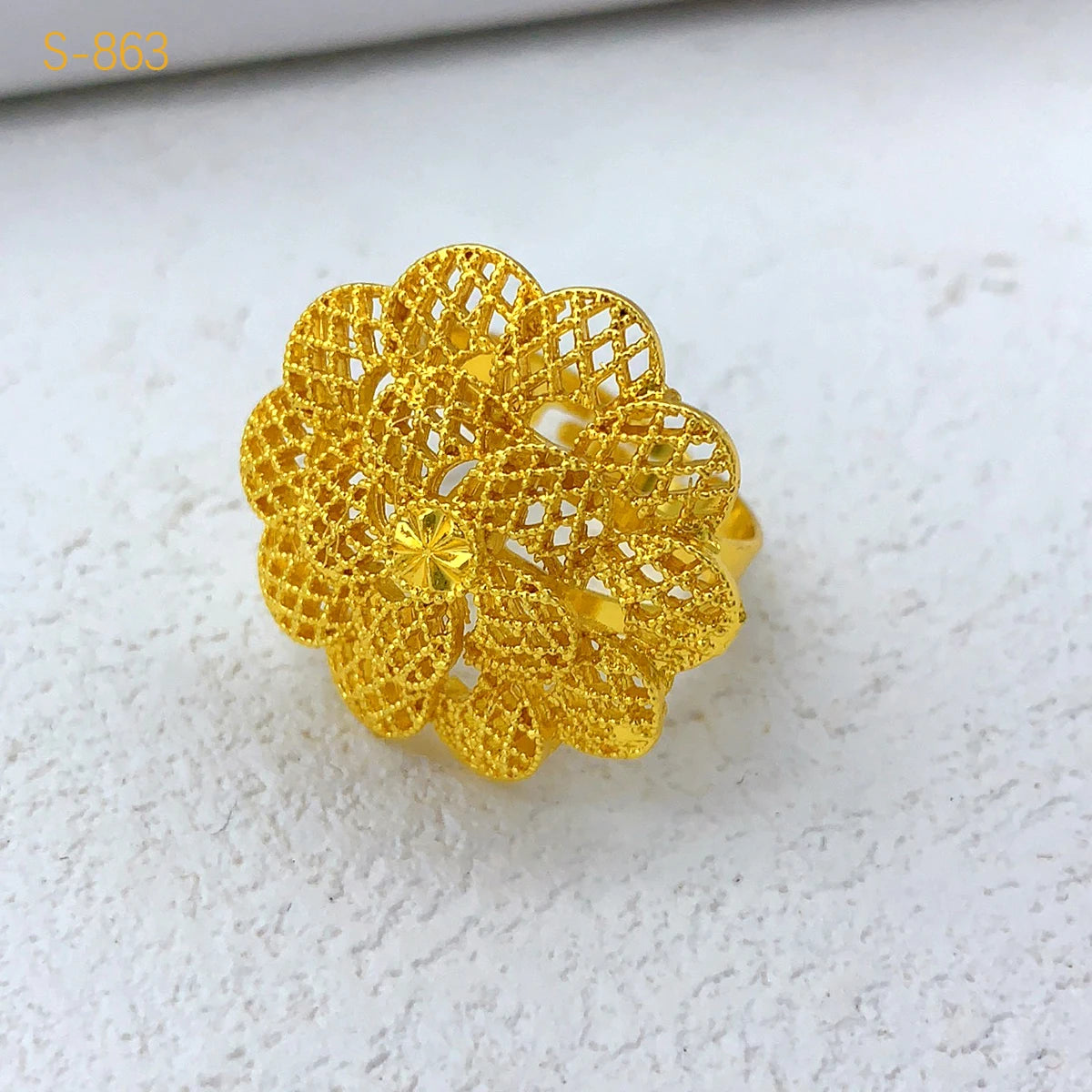 Gold-plated Flower African Jewelry Set