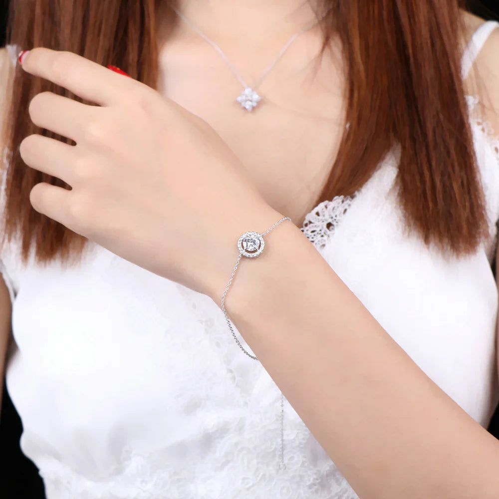 Rose Gold Cubic Zirconia Charm Bracelet