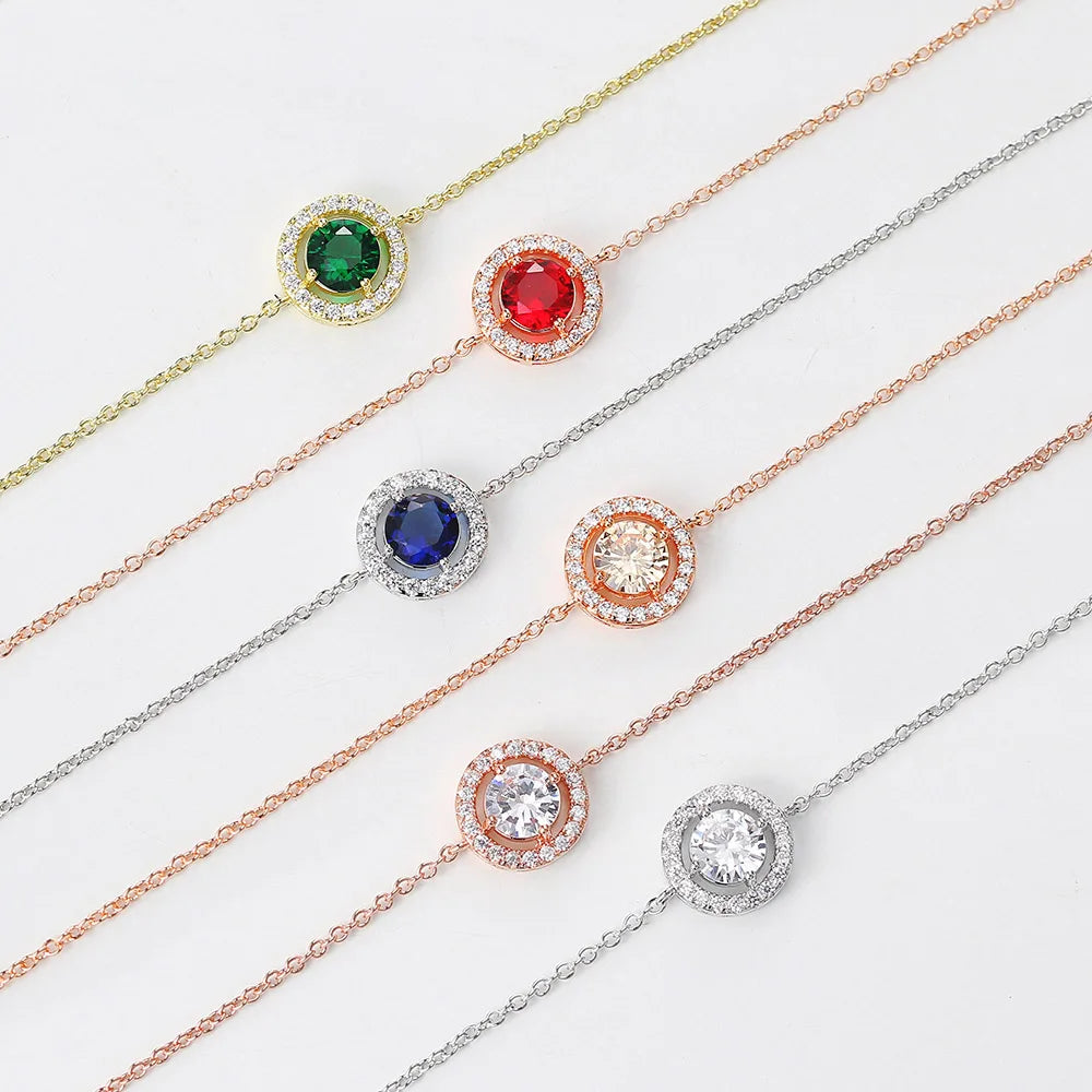 Rose Gold Cubic Zirconia Charm Bracelet