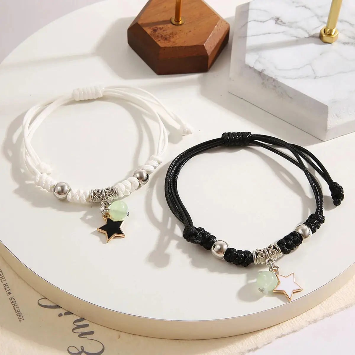 Metal Star Moon Charm Bracelet