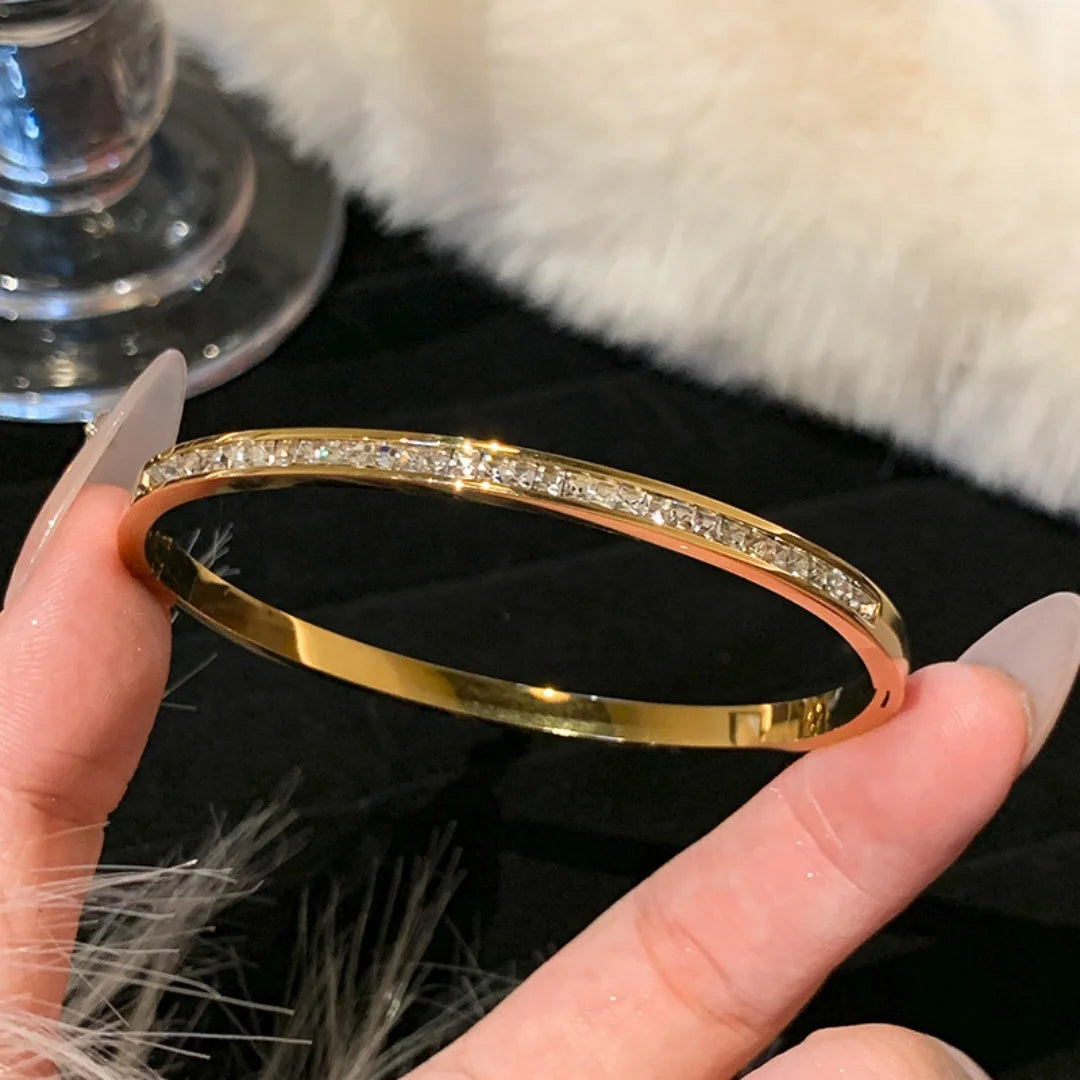 Stainless Steel Titanium Steel Star Bangle Bracelet
