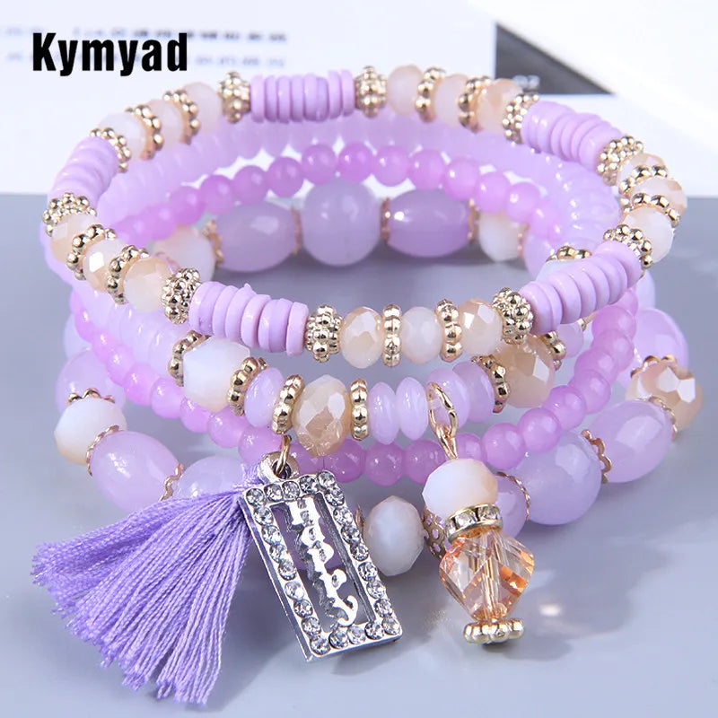 Resin Boho Charm Bracelet