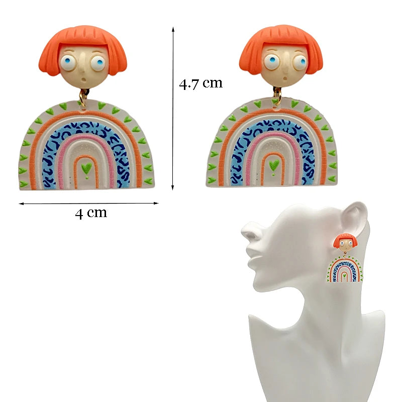 Y2K Colorful Resin Dangle Earrings